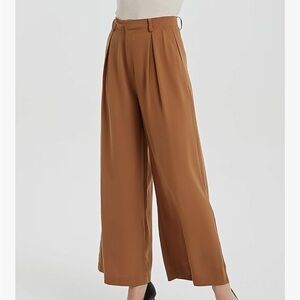 Chic Tan Wide-Leg Trousers